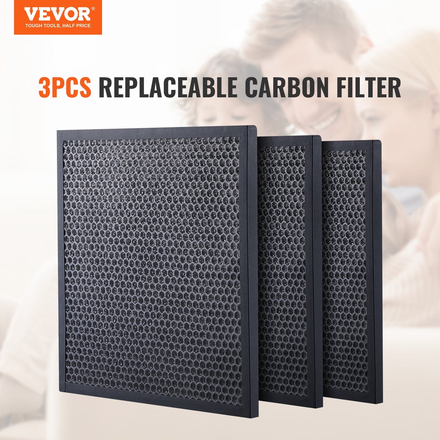 Aktiva kolfilter, 3-pack, 16'' x 19'' luftfilterbyte, högeffektiva steg 2-filter kompatibla med BlueDri & -skrubber, luftrenare, utrustning för återställande av vattenskador