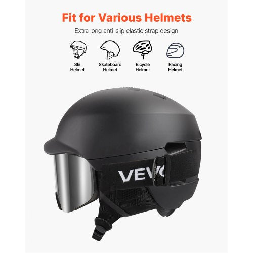 Ramlösa Skidglasögon, Magnetcylindrisk Lins med Silver Mirror Revo-beläggning, OTG Anti-imma Snöglasögon för Herr & Dam, TPU-Båge & Ventilationsstruktur, Lämplig för Skidåkning, Skridskoåkning, Snowboardåkning |  EU