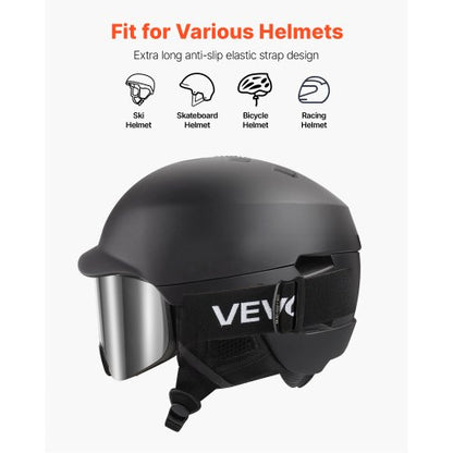 Ramlösa Skidglasögon, Magnetcylindrisk Lins med Silver Mirror Revo-beläggning, OTG Anti-imma Snöglasögon för Herr & Dam, TPU-Båge & Ventilationsstruktur, Lämplig för Skidåkning, Skridskoåkning, Snowboardåkning |  EU