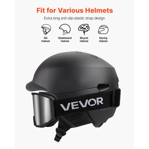 Skidglasögon, cylindriska linser med silverspegelbeläggning, OTG anti-imma snöglasögon för män kvinnor ungdomar, TPU-ram och ventilationsstruktur, lämpliga för skidåkning, skridskoåkning, snowboardåkning, cykling |  EU