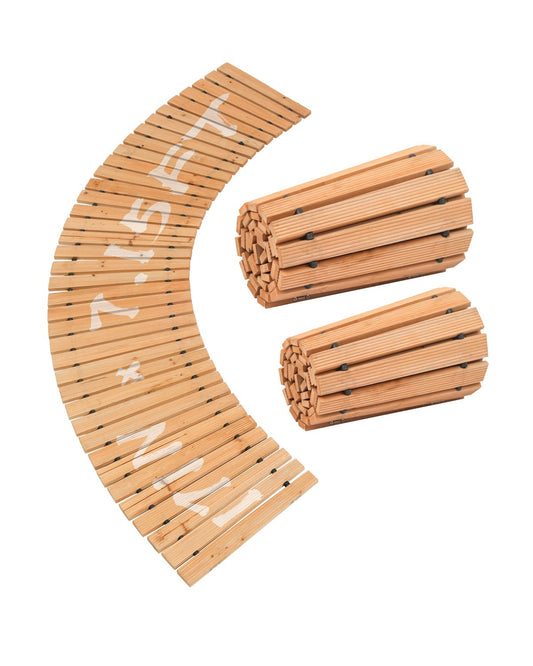 7 ft L x 17 in W Curved Wooden Garden Path Roll Out Garden Path