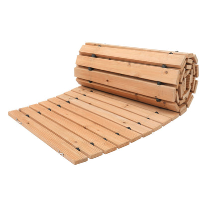 7 ft L x 17 in W Curved Wooden Garden Path Roll Out Garden Path