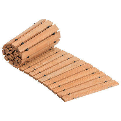 7 ft L x 17 in W Curved Wooden Garden Path Roll Out Garden Path