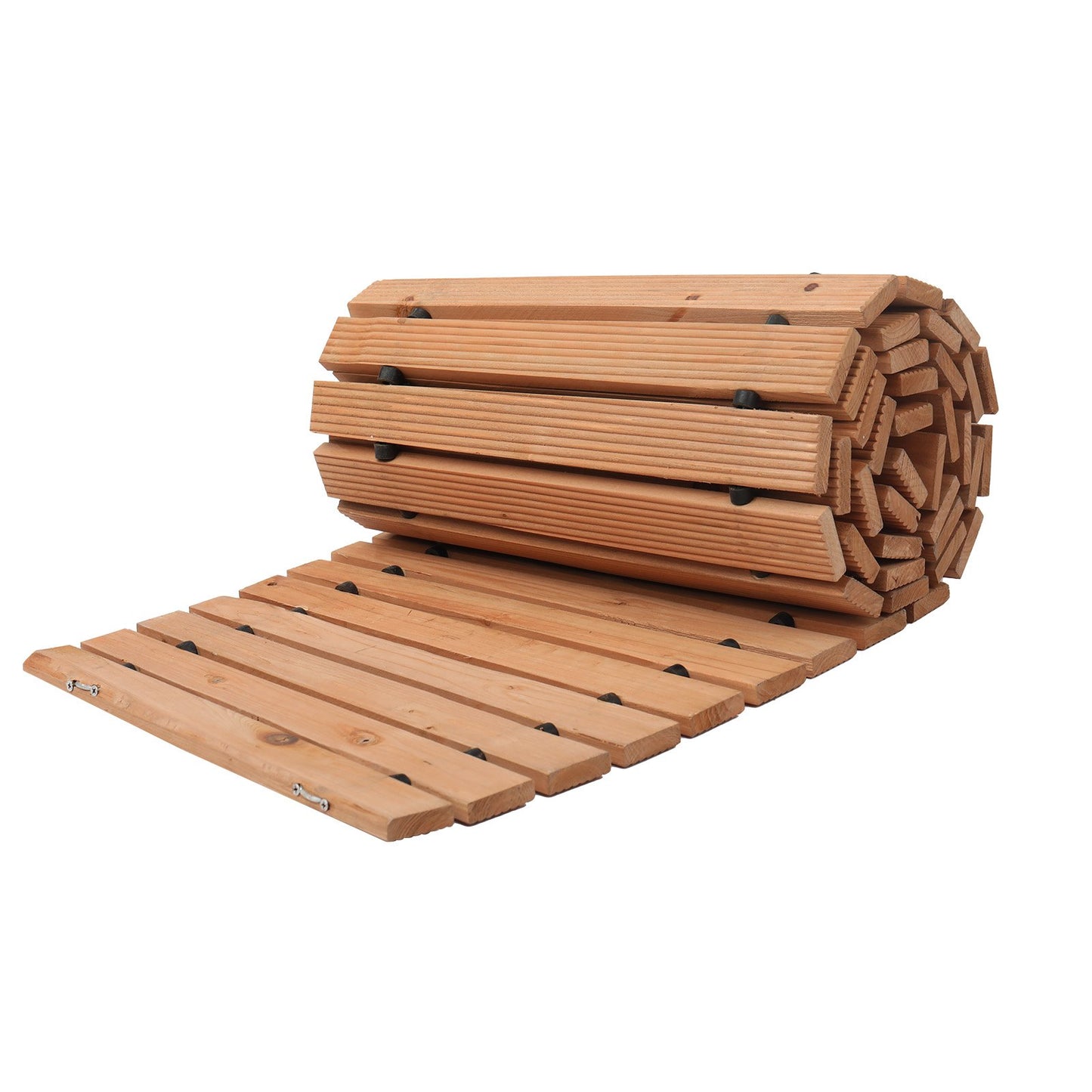 8 ft L x 17 in W Curved Wooden Garden Path Roll Out Garden Path