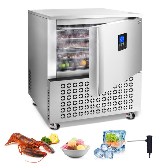 114L Commercial Blast Freezer 5 Compartments Blast Chiller Chest Seafood Gelato