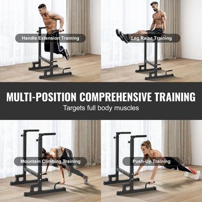 Dip Bar, 500 lbs kapacitet, Heave Duty Dip Stand Station med justerbar höjd, Fitness Workout Dip Bar Station Stabilisator Paralett Push Up Stand, parallella stänger för styrketräning Hemmagym