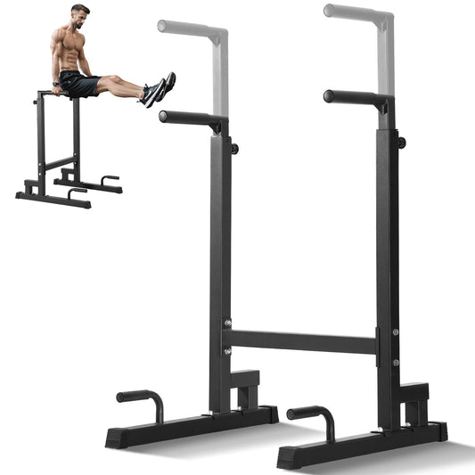 Dip Bar, 500 lbs kapacitet, Heave Duty Dip Stand Station med justerbar höjd, Fitness Workout Dip Bar Station Stabilisator Paralett Push Up Stand, parallella stänger för styrketräning Hemmagym