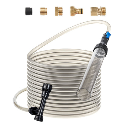 Aquarium-Staubsauger, 7,6 m PVC-Schlauch, Aquarium-Staubsauger, Kiessauger, Siphon-Staubsauger, 3 Arten von Messingadaptern, zum Reinigen von Kies und Sand