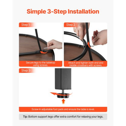 Runt barbord för utomhusbruk, 60 cm barhöjd bistrobord, matbord för uteplats med lättrengörlig skiva och robust metallram, höga pubbord för inomhusbruk för små utrymmen, kök |  EU