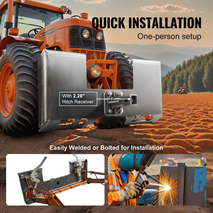 3/8" Skid Steer fästplatta Snabbfäste med 2,28" mottagare