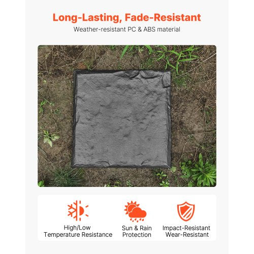 Decorative Stepping Stones 4 pcs 15.5 x 15.5 inch Lawn Paving Stones Gray