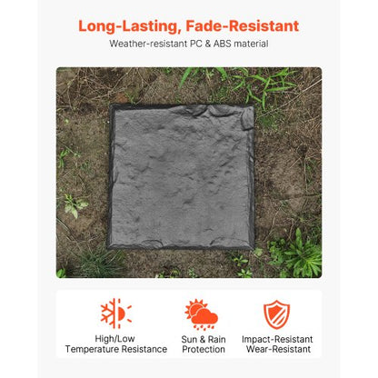 Decorative Stepping Stones 4 pcs 15.5 x 15.5 inch Lawn Paving Stones Gray