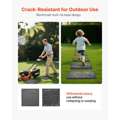 Decorative Stepping Stones 4 pcs 15.5 x 15.5 inch Lawn Paving Stones Gray