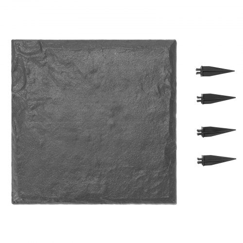 Decorative Stepping Stones 4 pcs 15.5 x 15.5 inch Lawn Paving Stones Gray