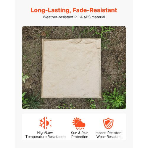 Decorative Stepping Stones 8 pcs 15.5 x 15.5 inch Lawn Walkstone Beige