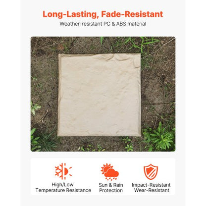 Decorative Stepping Stones 8 pcs 15.5 x 15.5 inch Lawn Walkstone Beige