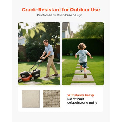 Decorative Stepping Stones 8 pcs 15.5 x 15.5 inch Lawn Walkstone Beige