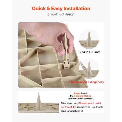 Decorative Stepping Stones 8 pcs 15.5 x 15.5 inch Lawn Walkstone Beige