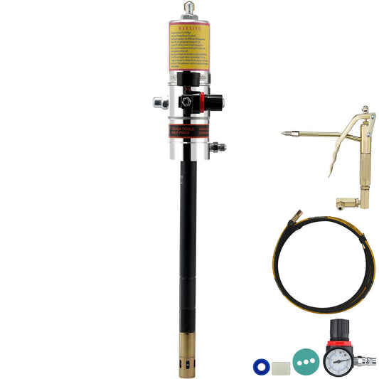 Grease Pump, 50:1 Pressure Ratio Air Powered Grease Pump with 13 Feet High Pressure Hose and Grease Gun, Pneumatic Grease Pump, Portable Lubricating Grease Pump with 360° Swivel Grease Gun Head