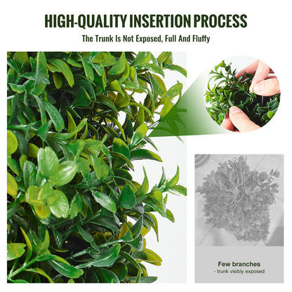 2-pack 3' konstgjord buxbom Topiary Tree Faux Plant UV-dekor inom/utomhus