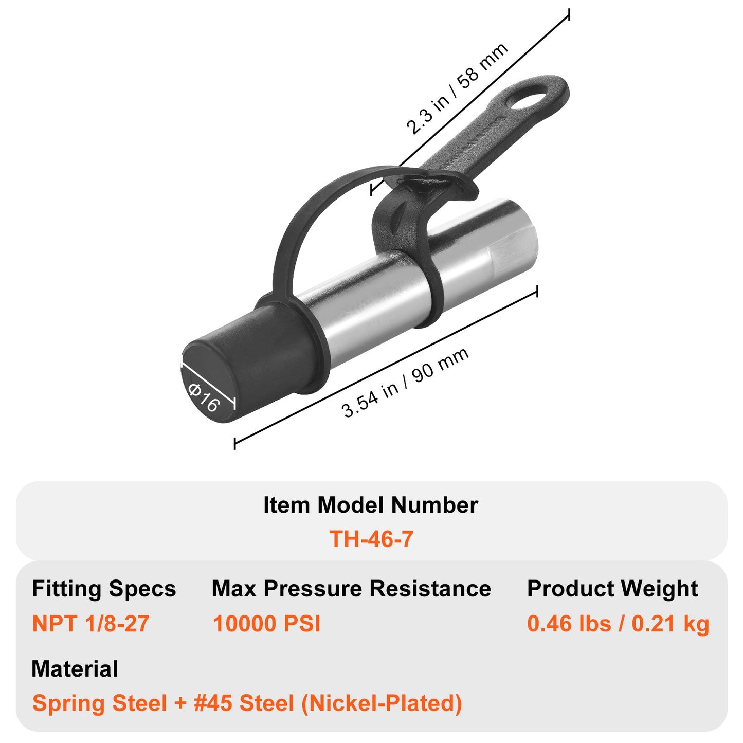 Fettpressenkupplung, 10.000 PSI Hochdruck, 3-Backen-Verriegelung, Schnellkupplungs-Fettpressenspitze mit Schlauch-/Zerk-Anschlüssen, Reinigungs-/Auslaufschutzkappe, kompatibel mit allen Fettpressen, 1/8" NPT-Schmiernippeln