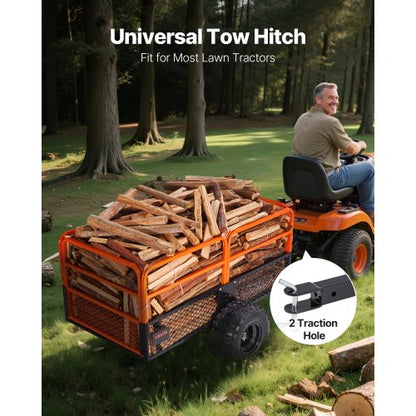 Tipper 1800 lbs 28 cu. ft. towed behind steel garden cart