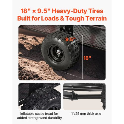 Tipper 1800 lbs 28 cu. ft. towed behind steel garden cart