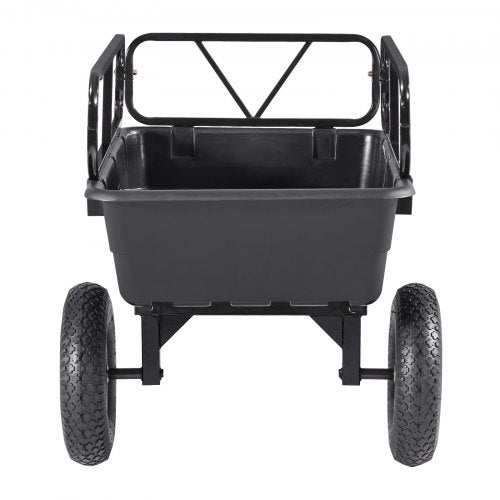 Tippvagn 500 lbs 10 cu. ft bogserad bakom plastvagn för ATV-trädgård