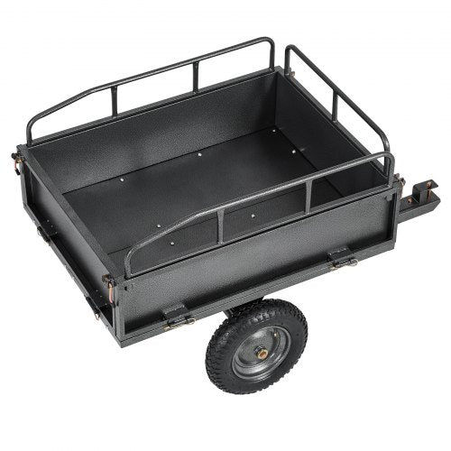 ståltippvagn 10 kubikfot 500 lb för ATV/UTV-släpvagn bakom kraftiga fordon