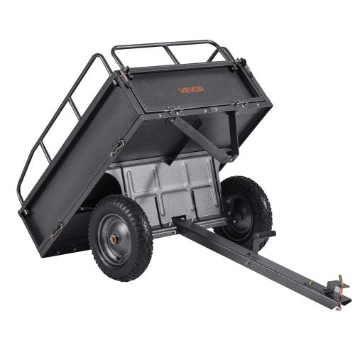 ståltippvagn 10 kubikfot 500 lb för ATV/UTV-släpvagn bakom kraftiga fordon