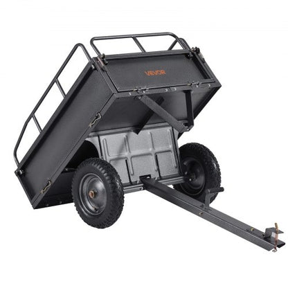 ståltippvagn 10 kubikfot 500 lb för ATV/UTV-släpvagn bakom kraftiga fordon