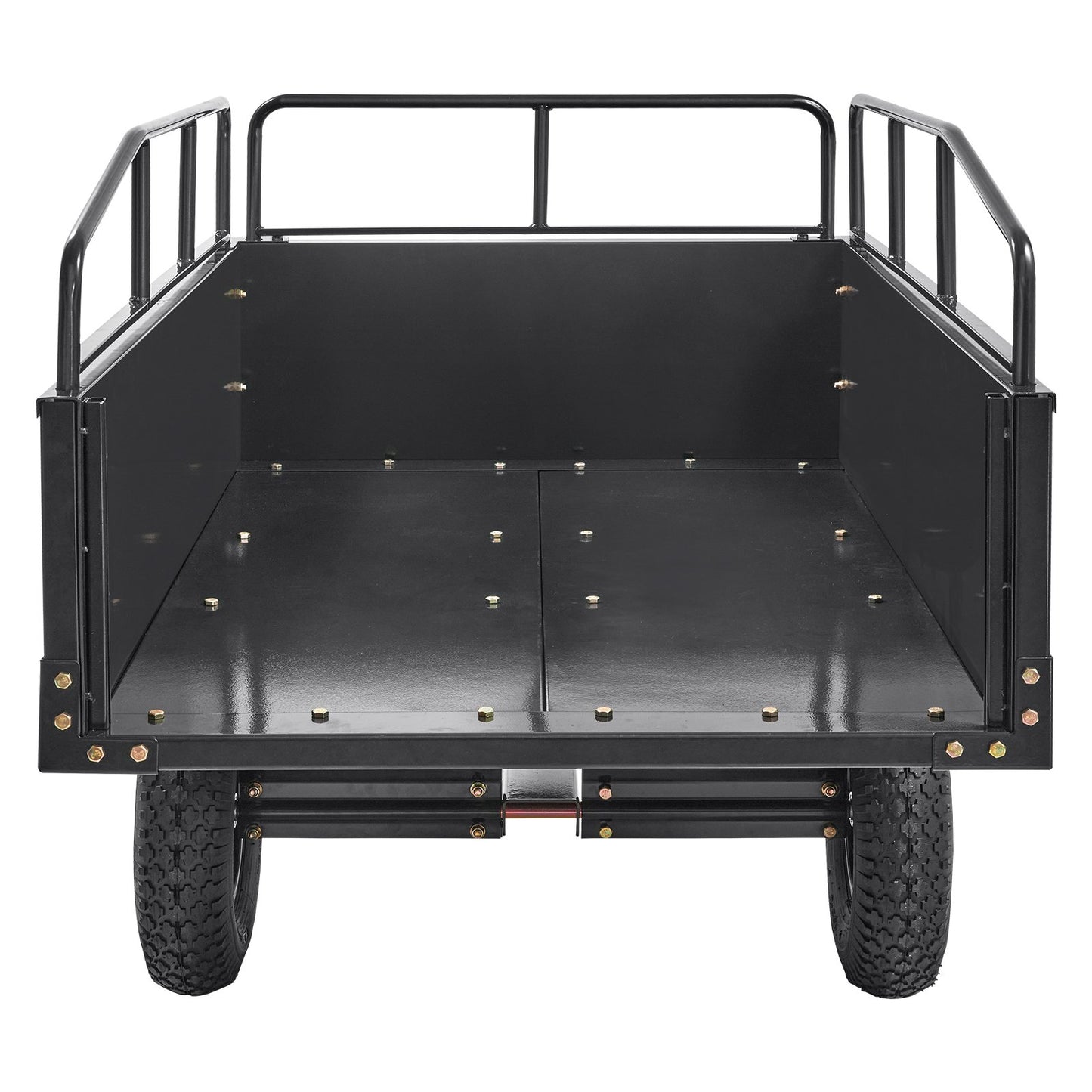Heavy Duty ATV Trailer Steel Dump Trailer, 750-Pound 15 Cubic Feet, Garden Tool Trailer with Removable Sides for Riding Lawn Mower Tractor