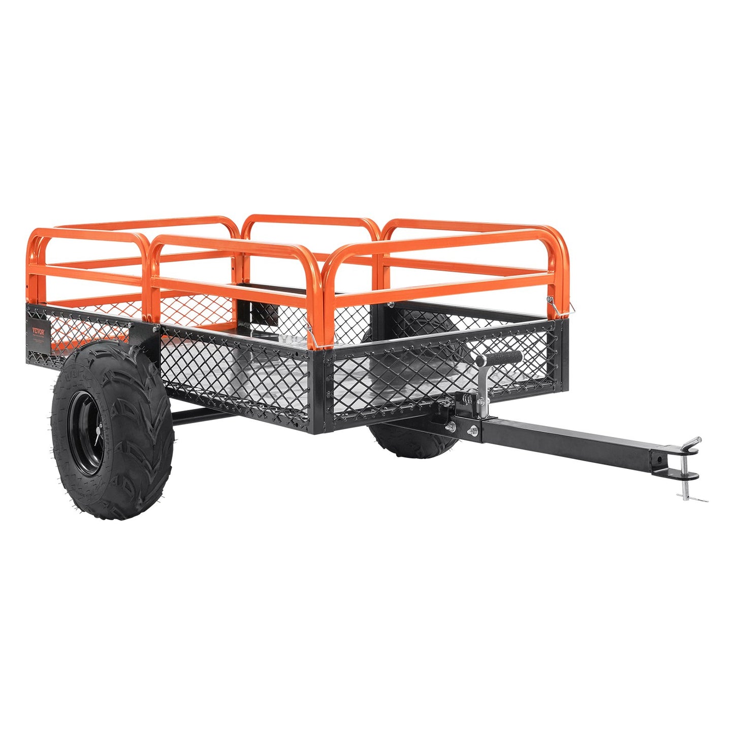 Heavy Duty Steel ATV Dump Trailer, 1500-pund lastkapacitet 15 Kubikfot, Bogsering bakom Dump Cart Trädgårdsvagn, med avtagbara sidor och 2 däck, för gräsklippare, traktorer, ATV, UTV