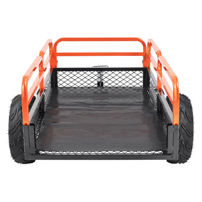 Heavy Duty Steel ATV Dump Trailer, 1500-pund lastkapacitet 15 Kubikfot, Bogsering bakom Dump Cart Trädgårdsvagn, med avtagbara sidor och 2 däck, för gräsklippare, traktorer, ATV, UTV