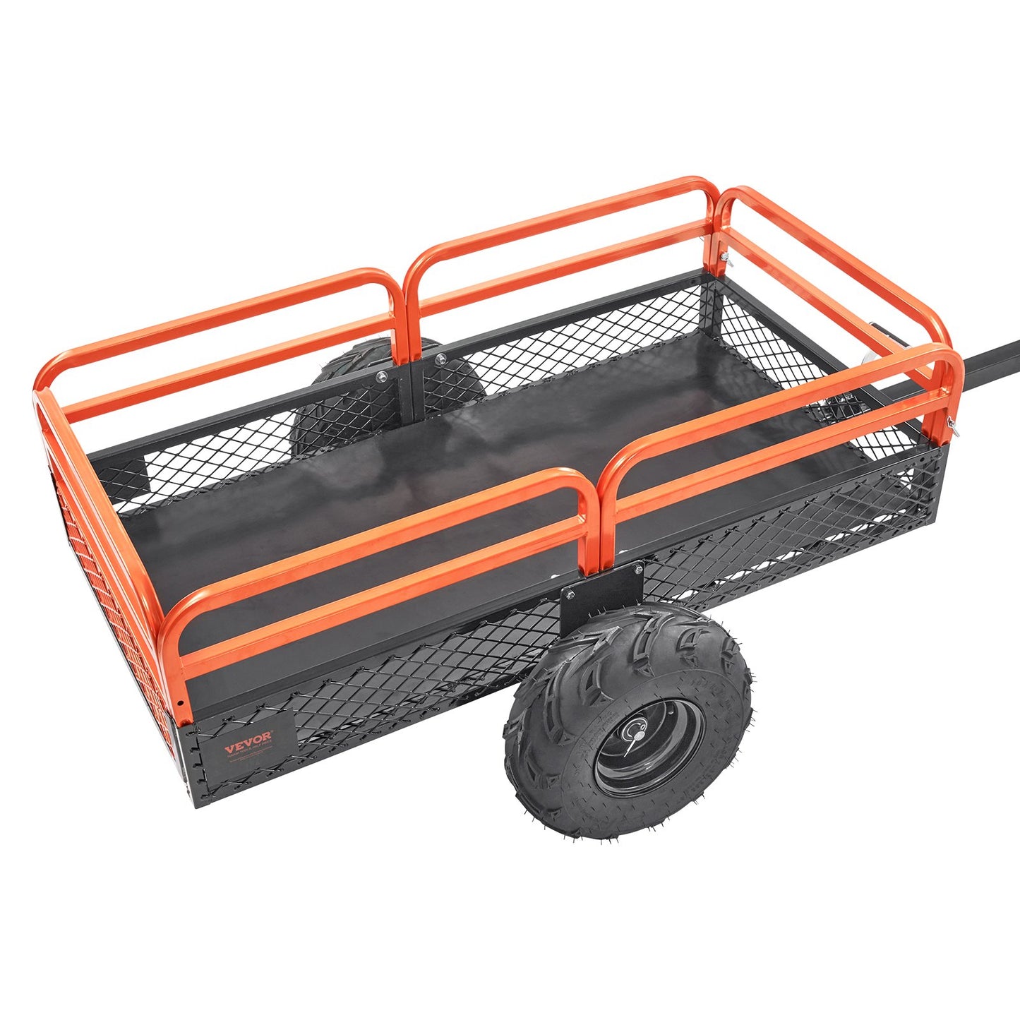 Heavy Duty Steel ATV Dump Trailer, 1500-pund lastkapacitet 15 Kubikfot, Bogsering bakom Dump Cart Trädgårdsvagn, med avtagbara sidor och 2 däck, för gräsklippare, traktorer, ATV, UTV