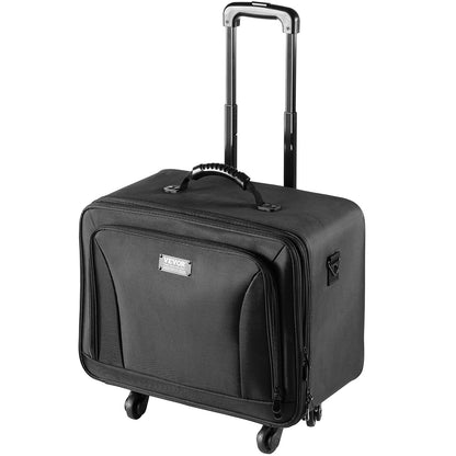 Rolling Makeup Train Case Stort förvaringsutrymme 3 våningar, bekvämt att bära med handtag, hjul, rem, Professionell sminkförvaringslåda Sminkhållare Vattentät Oxford, svart