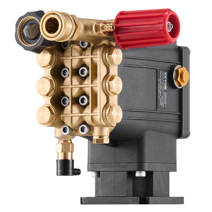 High pressure washer pump 3/4" shaft horizontal triplex piston 3300 PSI 2.5GPM
