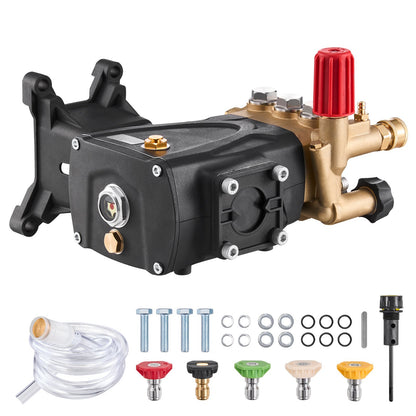 Högtryckstvättpump 1" axel horisontell triplexkolv 4000 PSI 4.0GPM