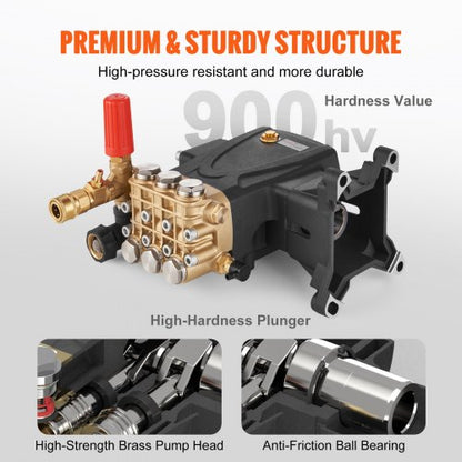 Högtryckstvättspump, 25,4 mm axel horisontell triplexkolv, 4400 PSI, 4 GPM, reservsats för högtryckstvättspumpar, reservdelar till tvättpump, kompatibel med Simpson MorFlex-modellerna 40224, 40225, 40226 |  EU