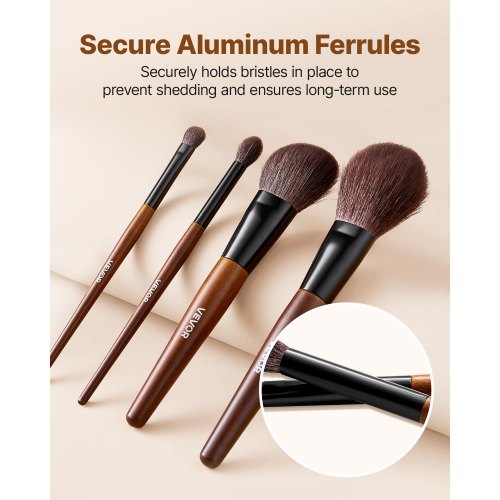 9-DELARS Makeupborsteset för Foundation, Ögonskugga och Mjuka Borstar