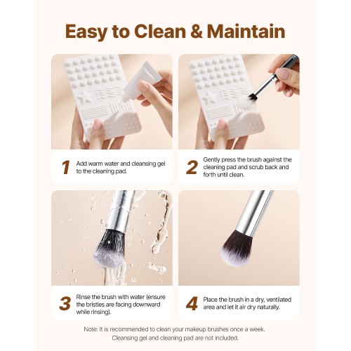 34-PIECE Makeup Brush Set for Foundation and Eyeshadow with Soft Bristles | EU