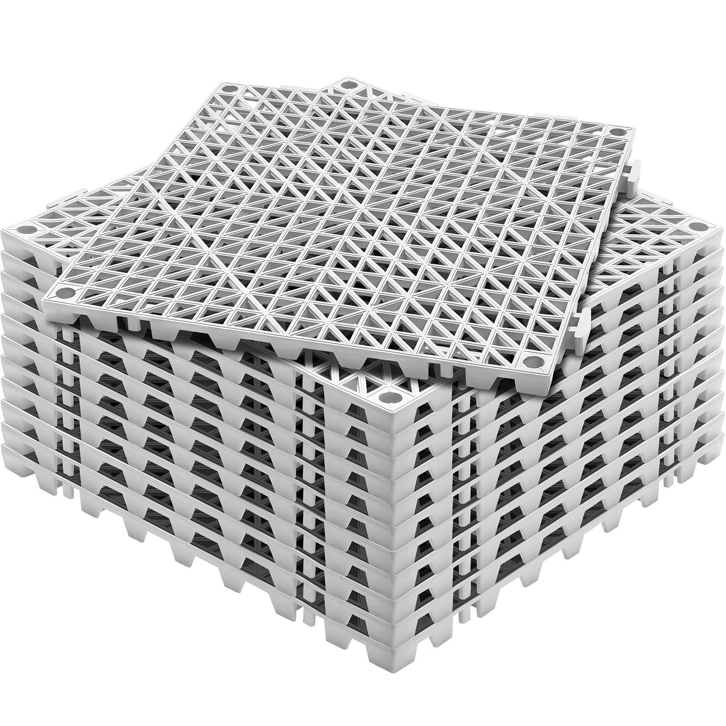 Interlocking Dränering Golvmatta 12" x 12" PVC Halkfria golvplattor 12 Pack