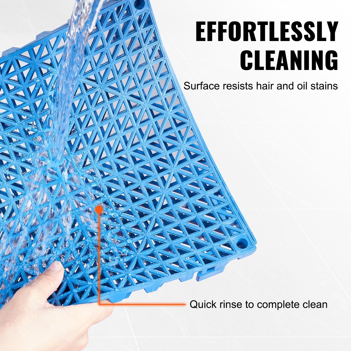 Modular Interlocking Pad, 55 Pack 30 x 30 cm Splice Drainage Mats, Soft PVC Interlocking Drainage Floor Tiles, Non-Slip Drainage Holes for Toilet, Bathroom, Kitchen, Pool, Wet Area, Blue