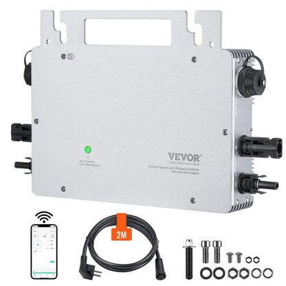 Solar Grid Tie Micro Inverter 600W Vattentät IP67, Solar Micro Inverter Fjärrövervakning via App och WIFI