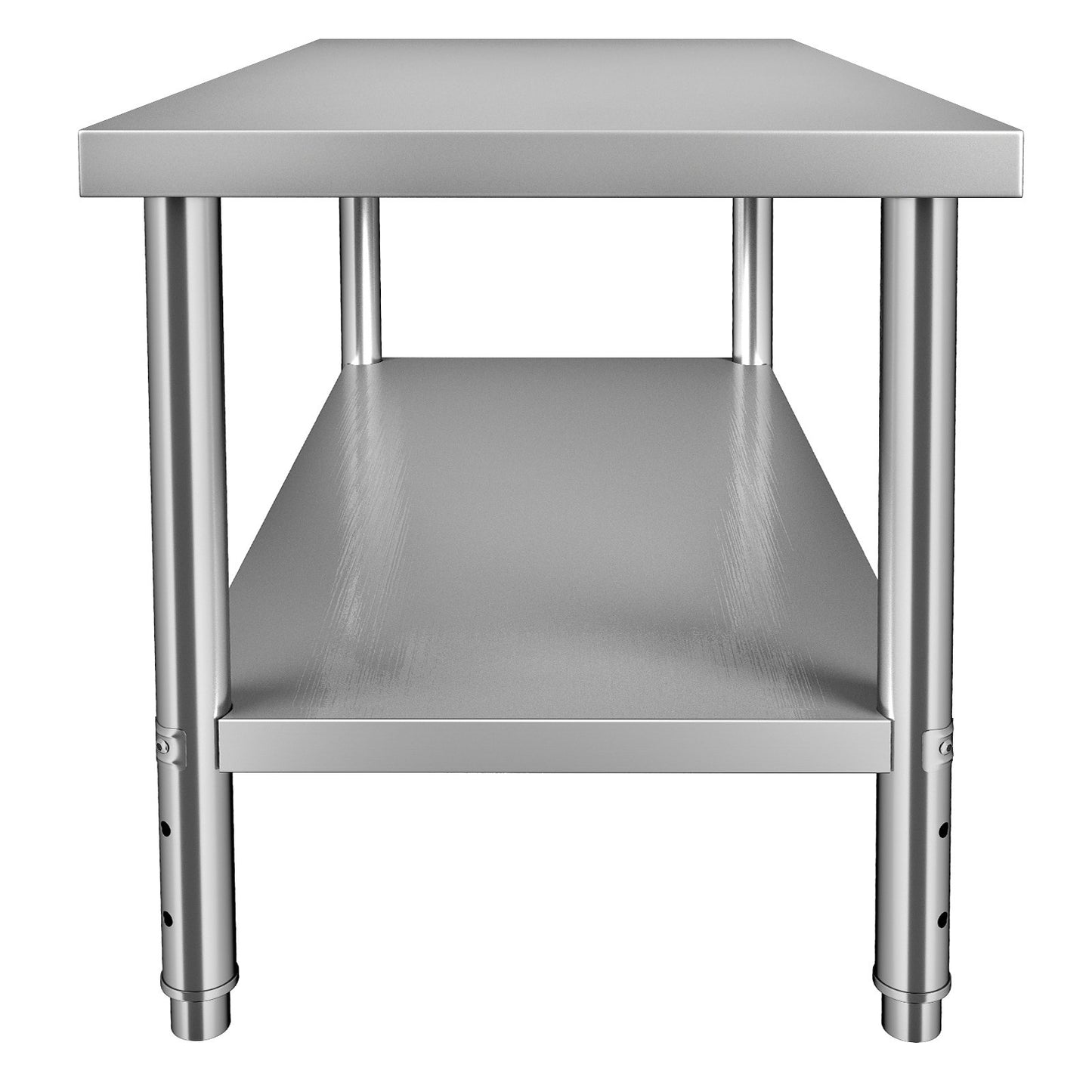 Förberedningsbord i rostfritt stål, 48 x 30 x 34 tum, 550 lbs Lastkapacitet Heavy Duty metallarbetsbord med justerbar underhylla, kommersiell arbetsstation för kök Restaurang Garage Bakgård