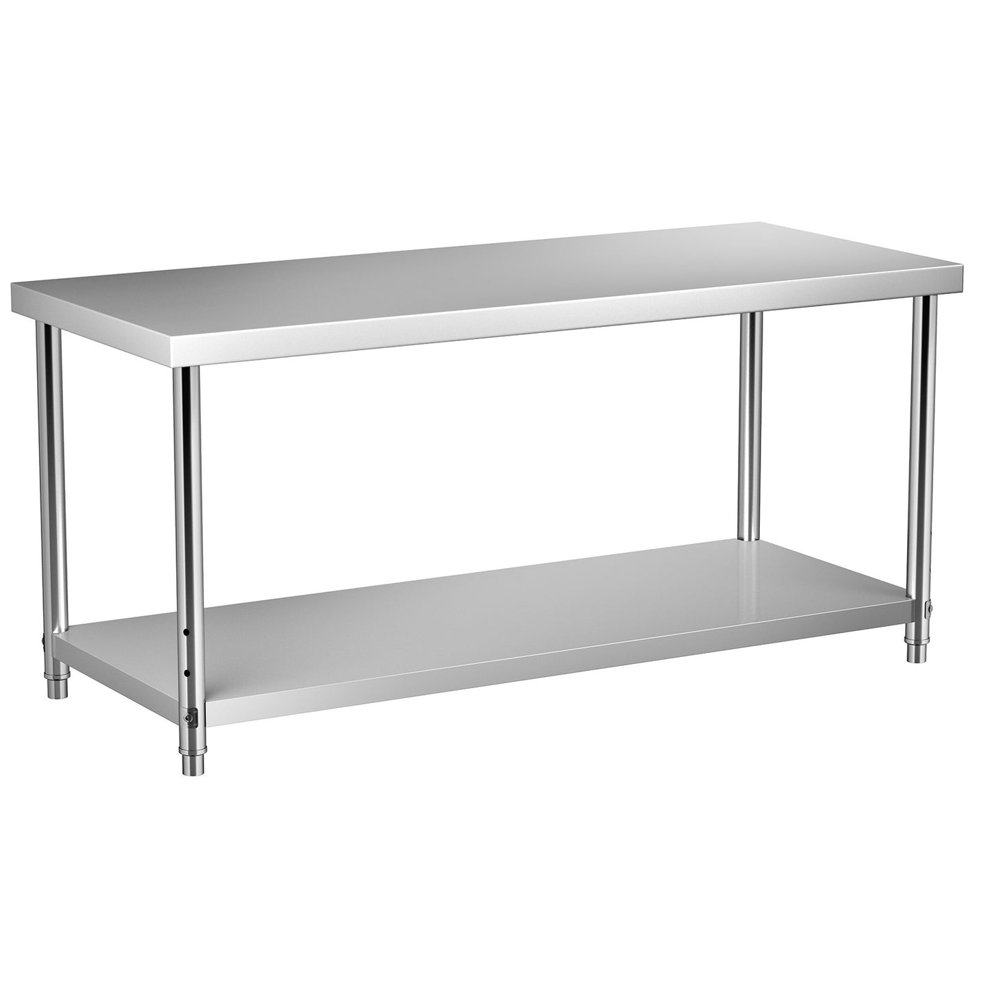 Förberedelsebord i rostfritt stål, 72 x 30 x 34 tum, 550 lbs Lastkapacitet Tungt arbetsbord i metall med justerbar underhylla, kommersiell arbetsstation för kök Restaurang Garage Bakgård