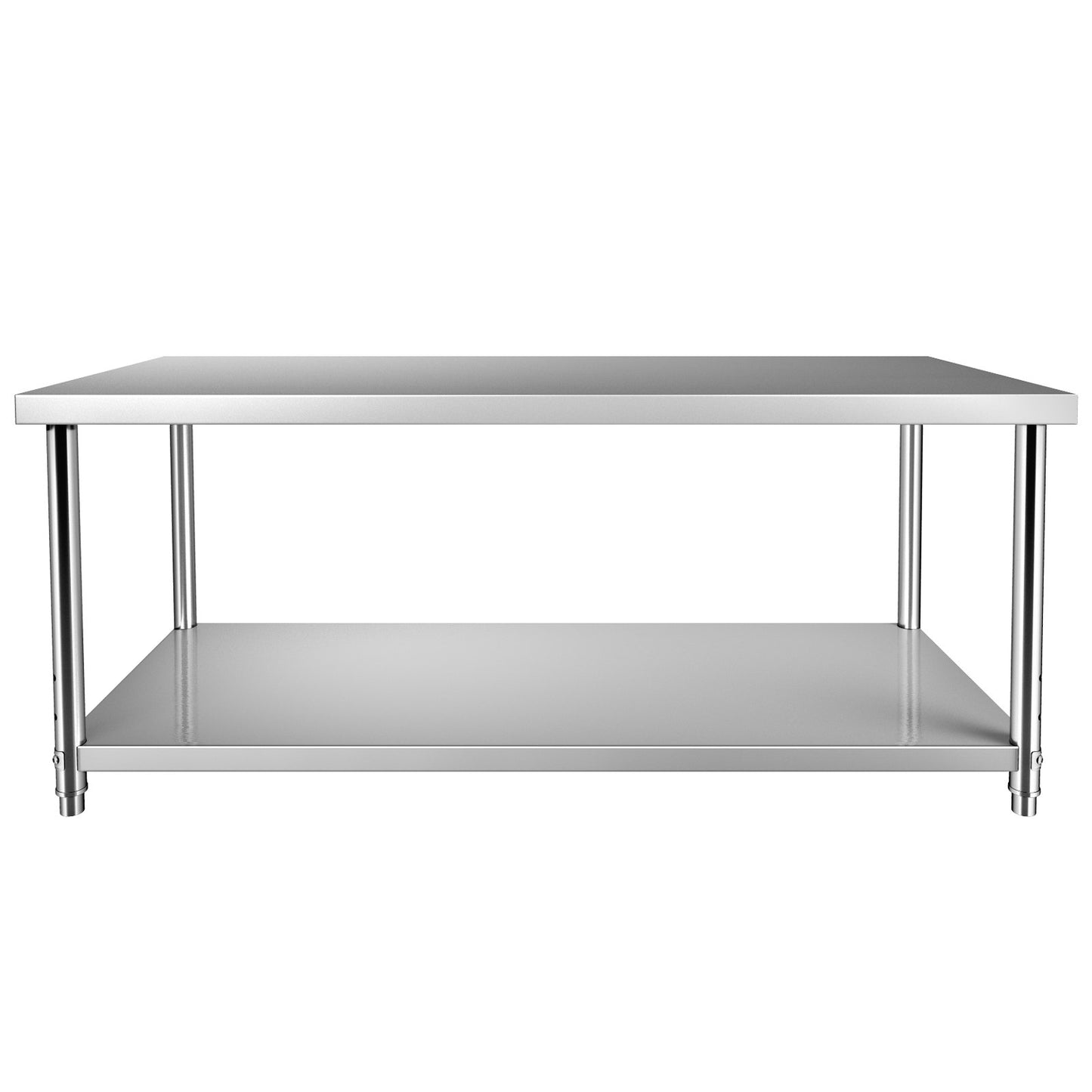 Förberedelsebord i rostfritt stål, 72 x 30 x 34 tum, 550 lbs Lastkapacitet Tungt arbetsbord i metall med justerbar underhylla, kommersiell arbetsstation för kök Restaurang Garage Bakgård