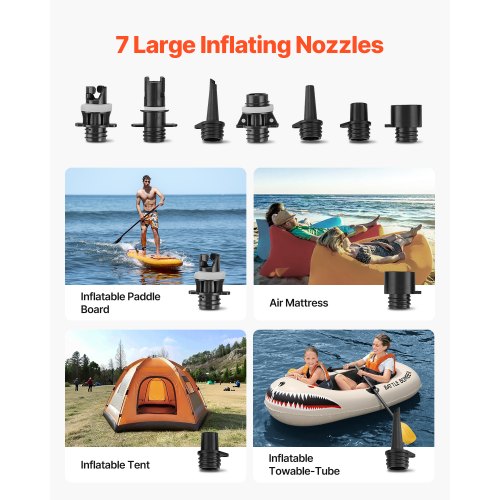 Paddleboardpump 20PSI SUP-luftpump med automatisk avstängning för uppblåsbara båtar