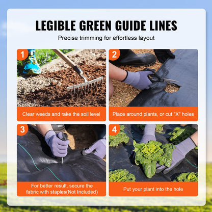 Weed Barrier Landscape Tyg, 6*300FT Heavy Duty Garden Weed Tyg, Vävd PP Weed Control Tyg, Driveway Tyg, Geotextil Tyg för landskapsplanering, Marktäckare, Weed Blocker Weed Mat, Svart