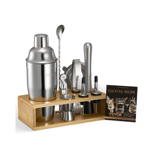 Cocktailshakerset 10 delar bartenderkit rostfritt stål barverktyg silver |  EU